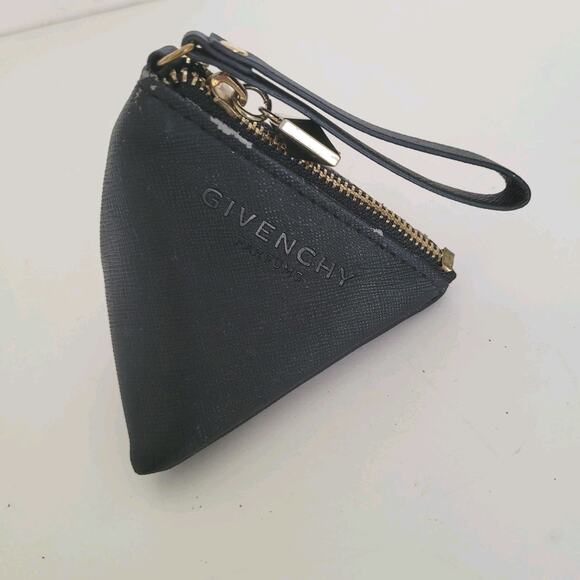 Givenchy Parfums Wallets Black Triangle Coin Key Mini Bag Logo Small Fair - Picture 1 of 8